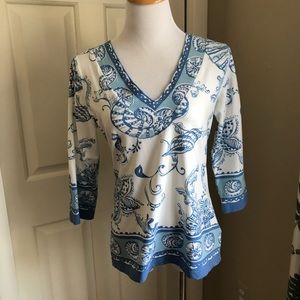 Barbara Gerwit blue and white tunic top